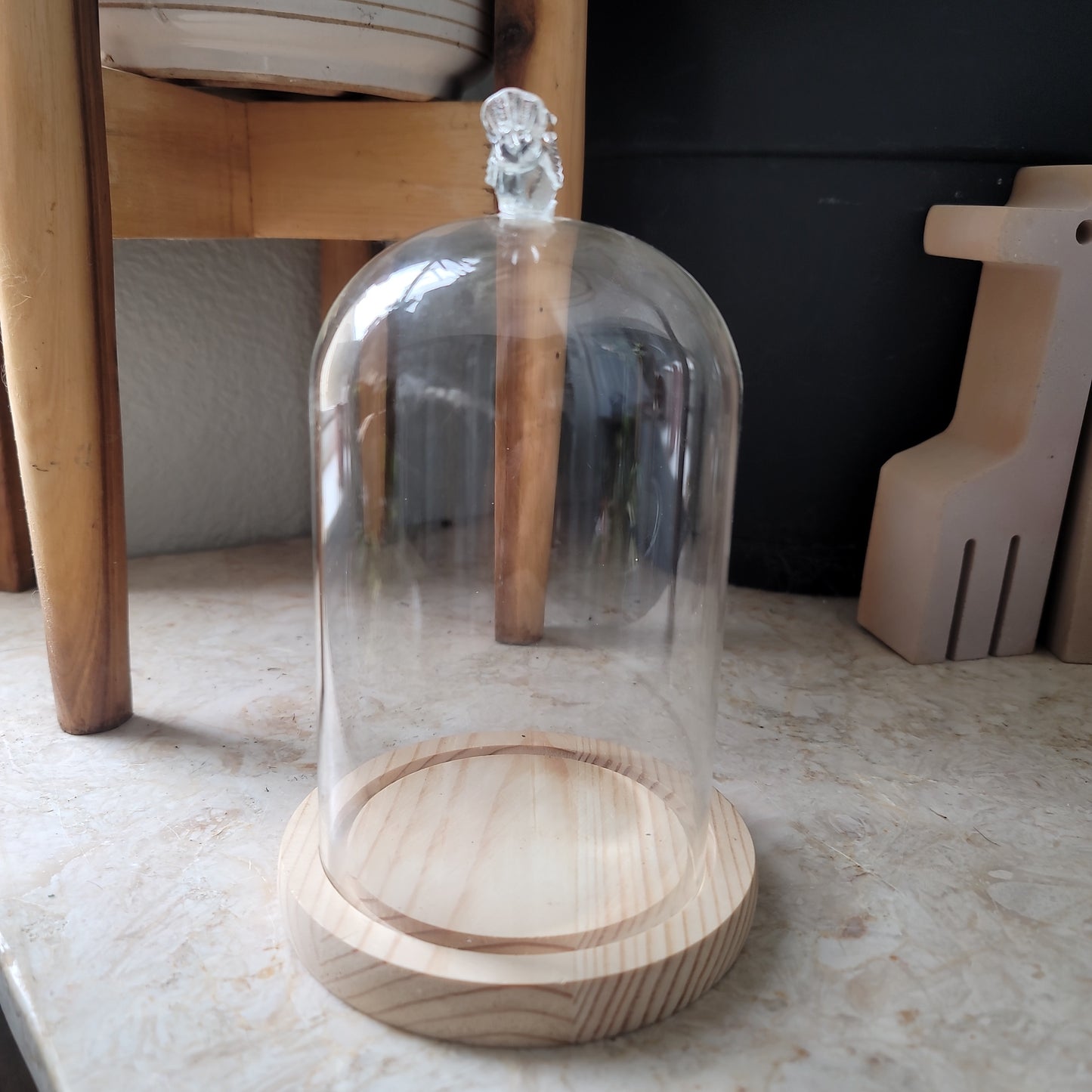 Glass Dome with Bird Topper
