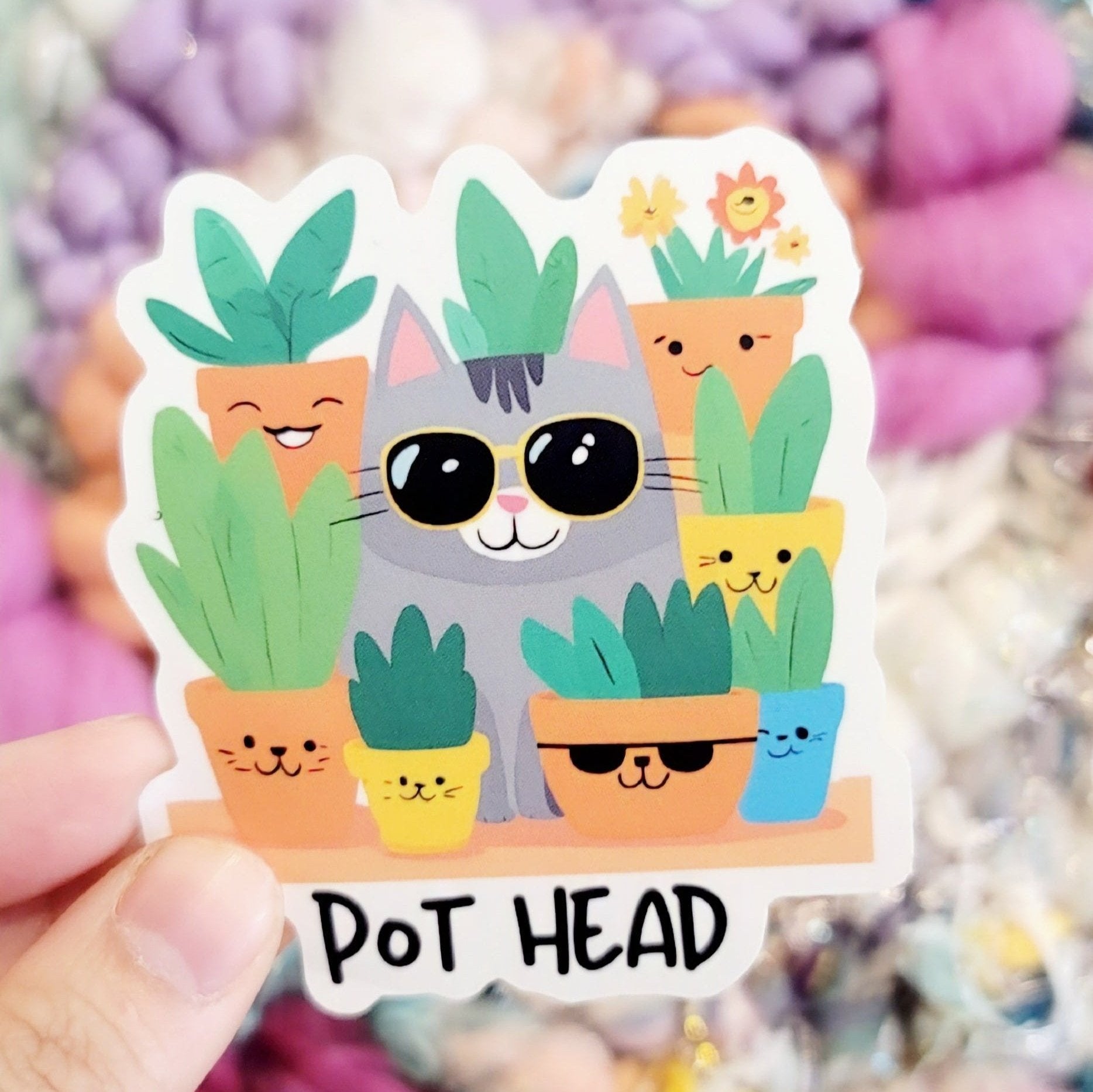 pothead sticker Pot Head Sticker – Plant Lover’s Delight