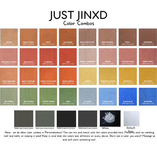 Just Jinx'd Color Combos Sheet