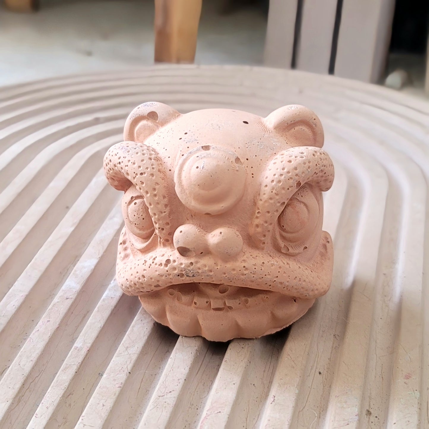 Lion Dance Concrete Head – Symbol of Prosperity and Protection