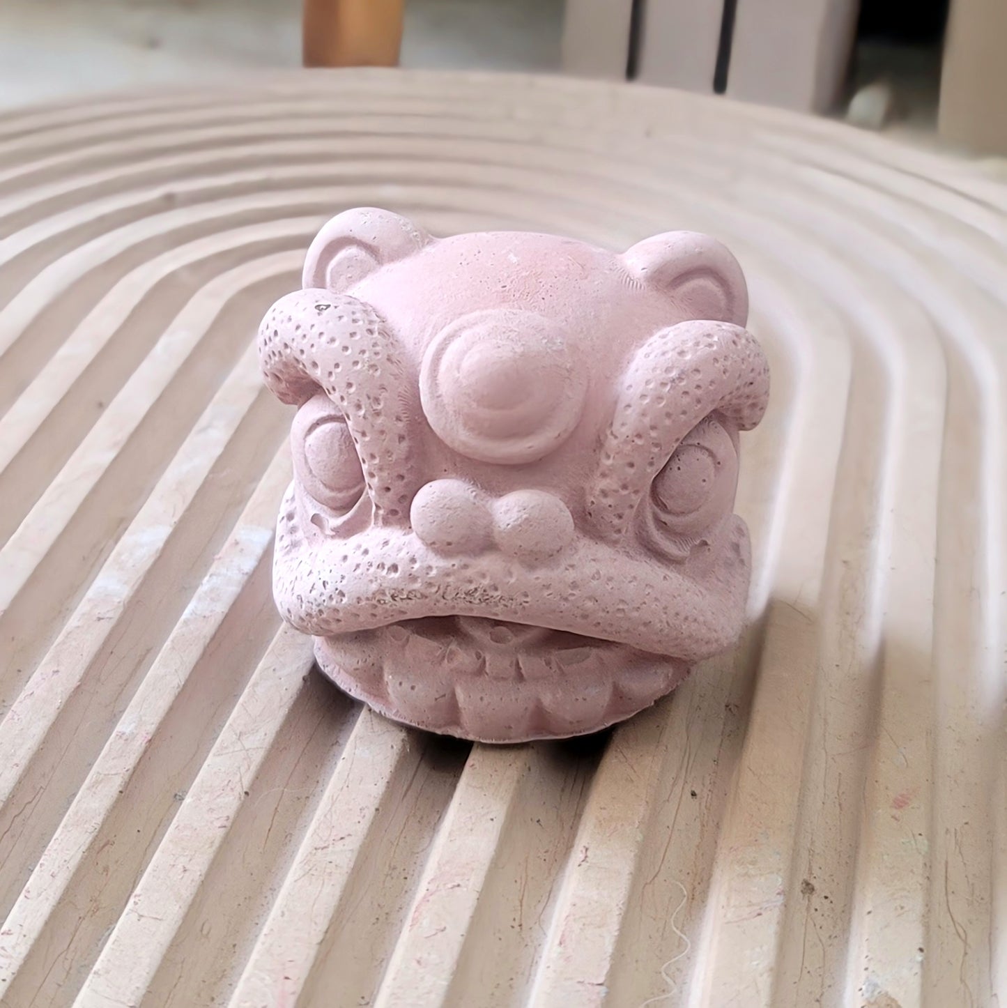 Lion Dance Concrete Head – Symbol of Prosperity and Protection