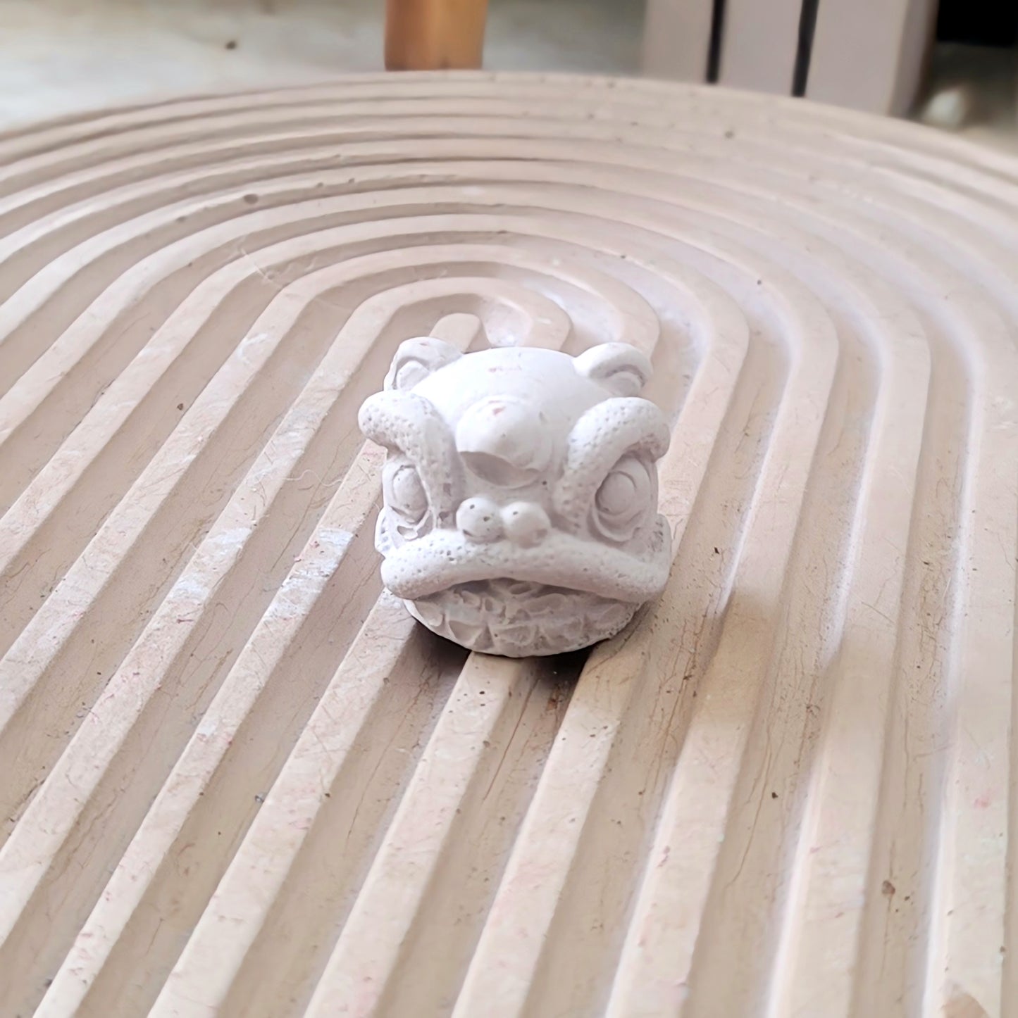 Lion Dance Concrete Head – Symbol of Prosperity and Protection