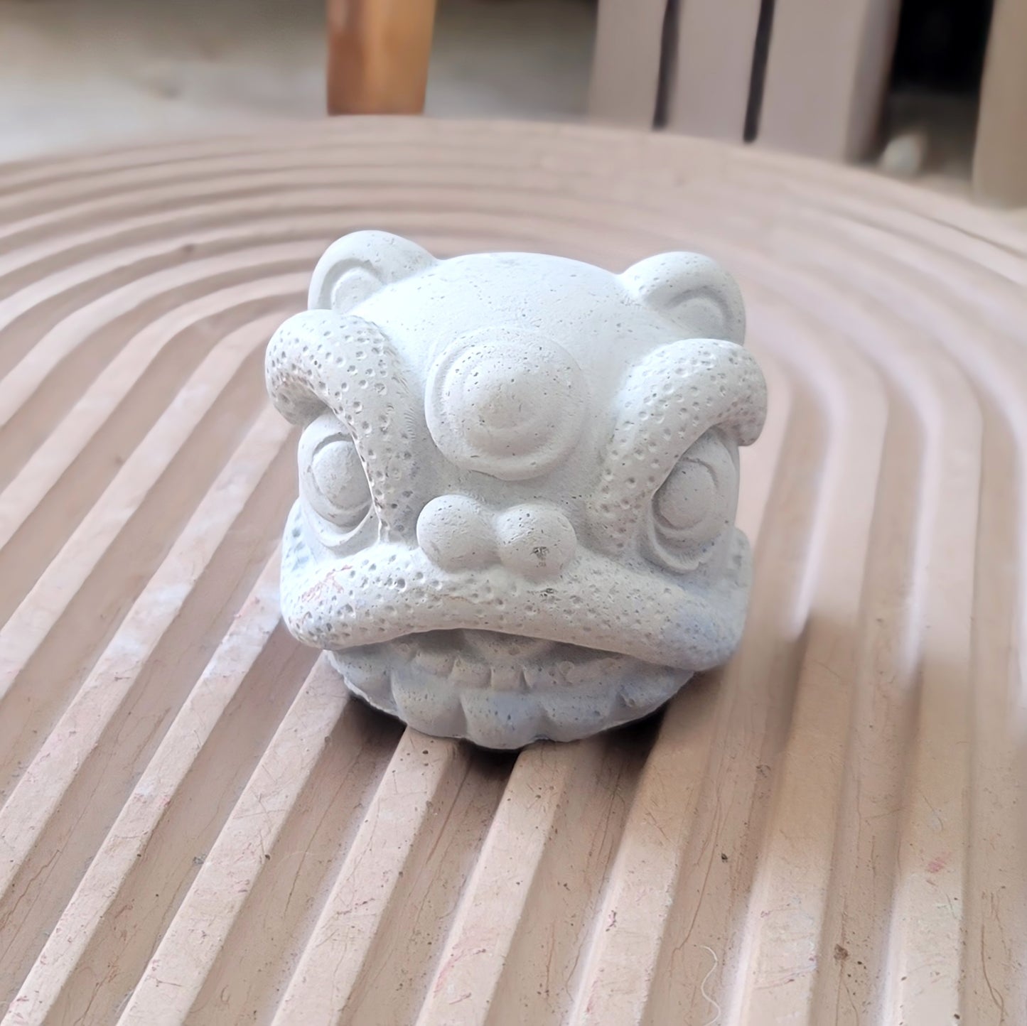 Lion Dance Concrete Head – Symbol of Prosperity and Protection
