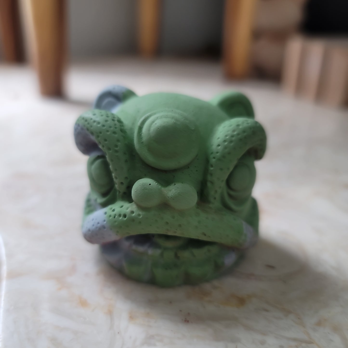 Lion Dance Concrete Head – Symbol of Prosperity and Protection