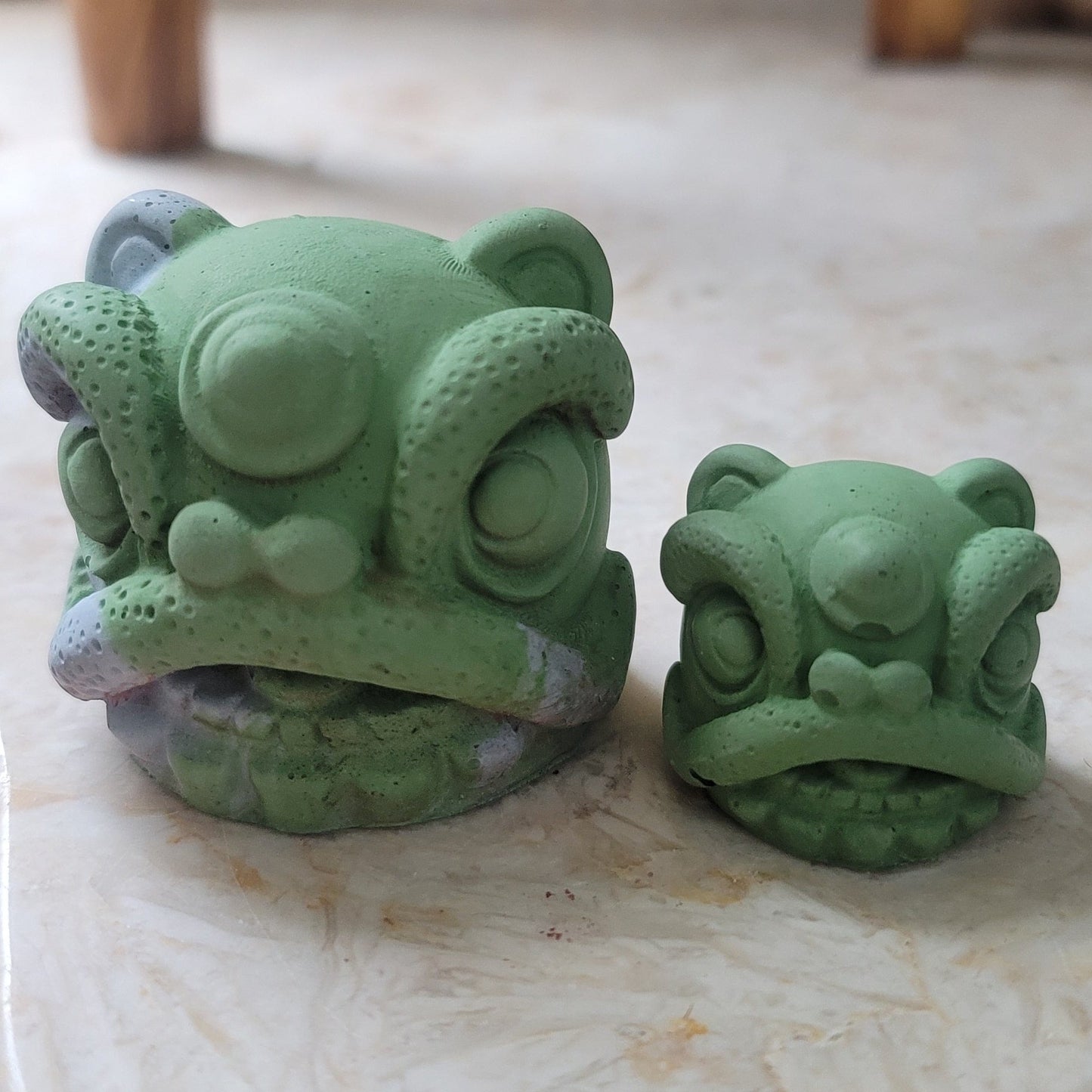 Lion Dance Concrete Head – Symbol of Prosperity and Protection