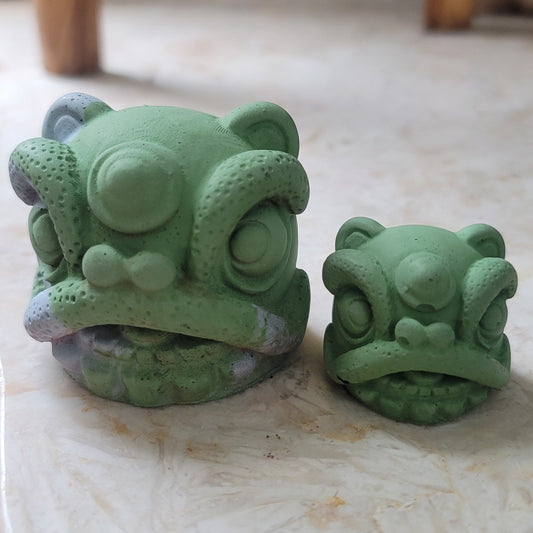 Lion Dance Concrete Head – Symbol of Prosperity and Protection
