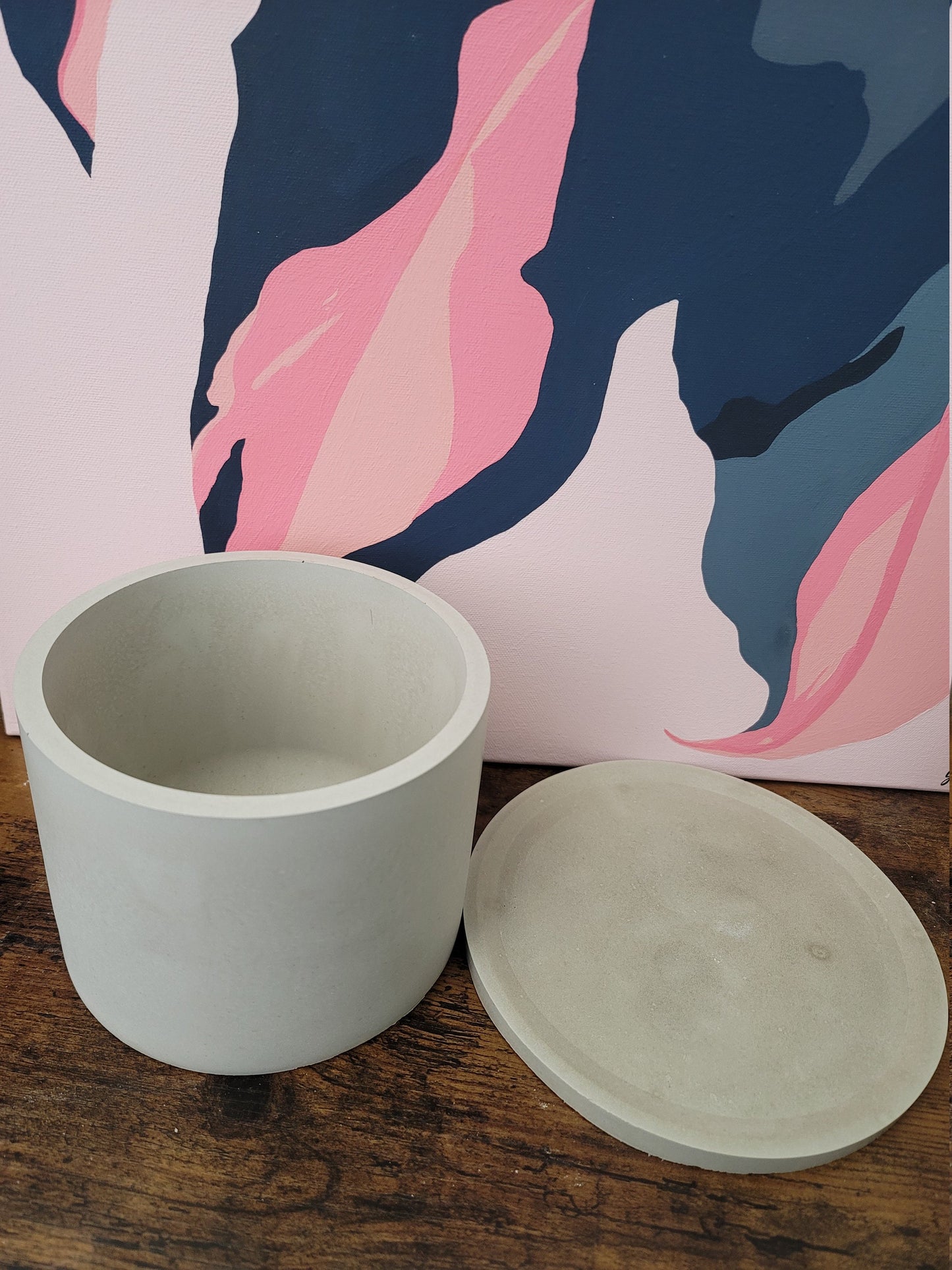 Medium 6in Concrete Planter with Tray | Simple Pot | Medium pot | Planter with Drainage Hole | Round Flower pot | Cement Plant Pot |Cute pot
