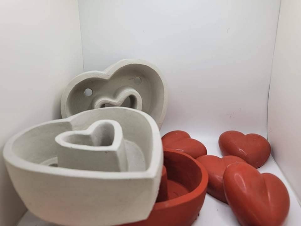 Heart-Shaped Cement Planter