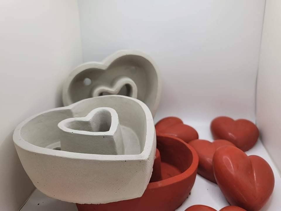 Heart-Shaped Cement Planter