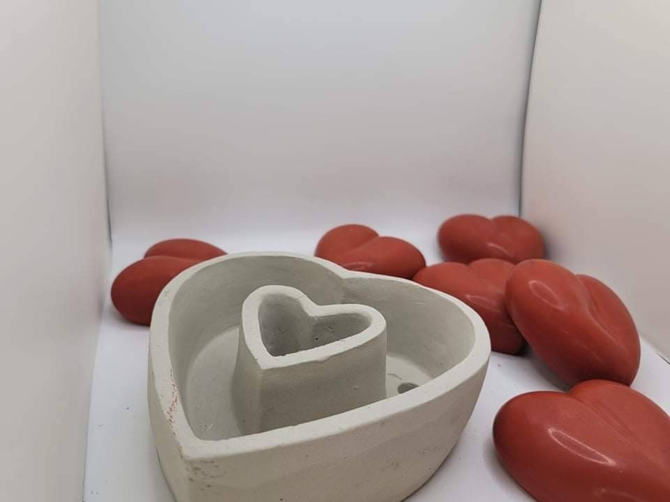 Heart-Shaped Cement Planter