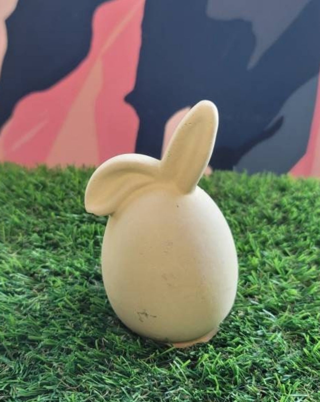 Cement Easter Egg Bunny Paperweight