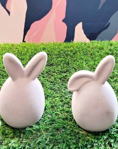 Cement Easter Egg Bunny Paperweight