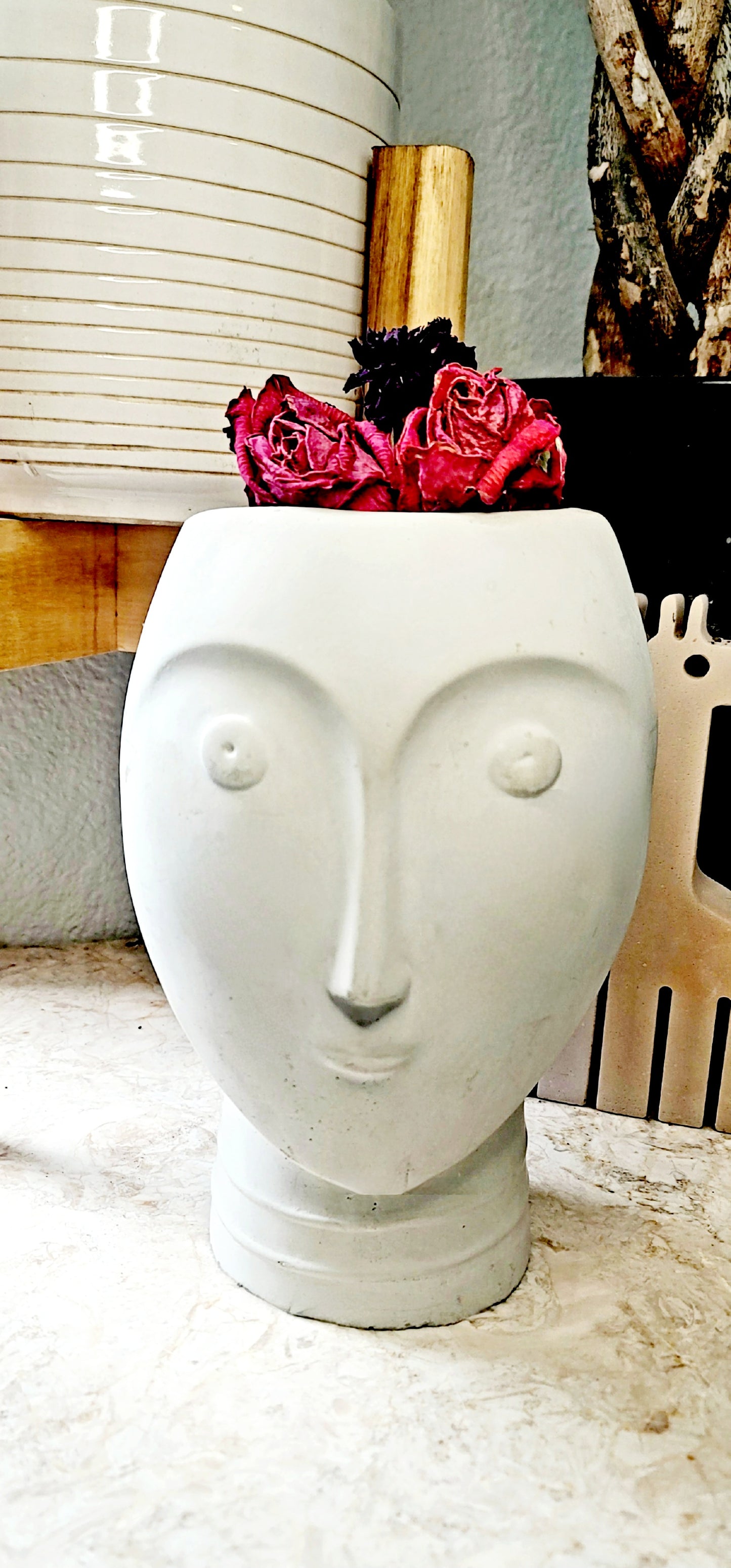 Modern Face Planter – Minimalist Head-Shaped Pot