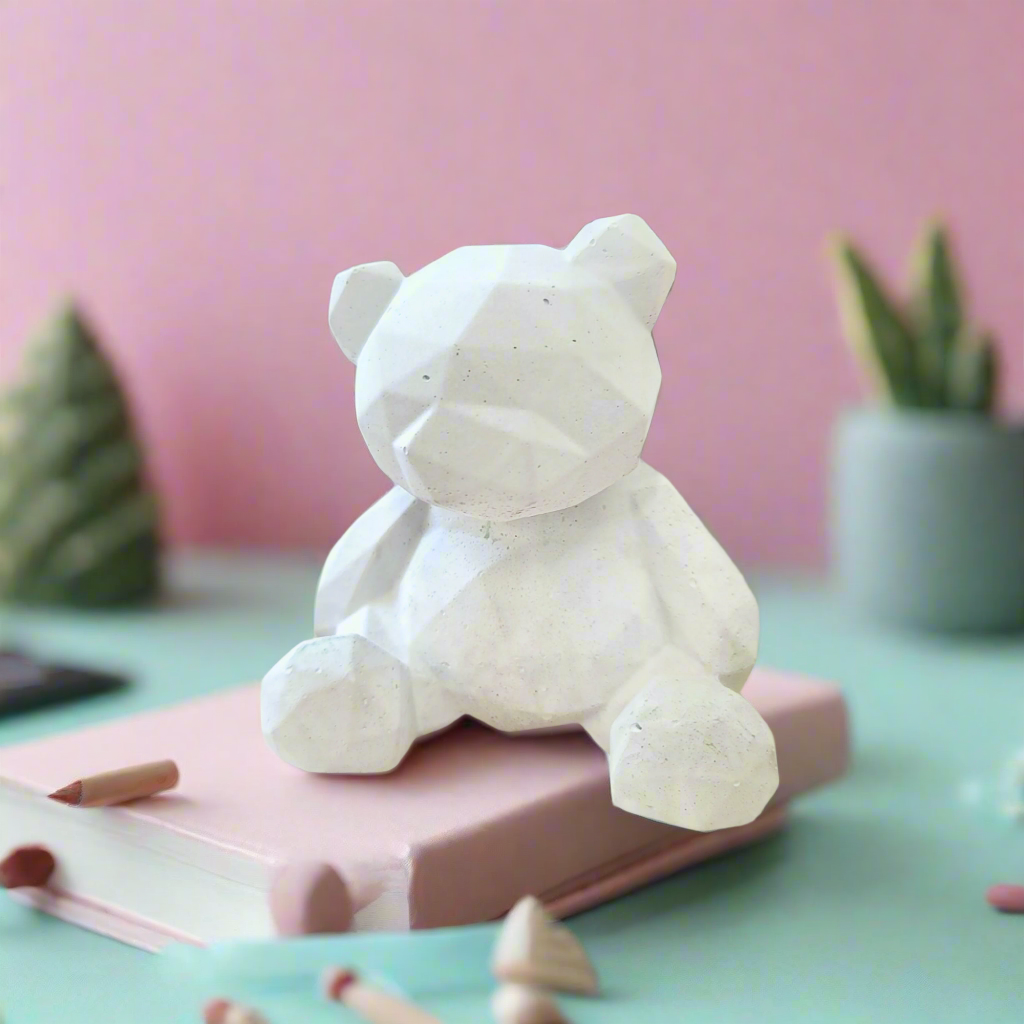 Geometric Bear Statue - Modern Gem-Inspired Decor